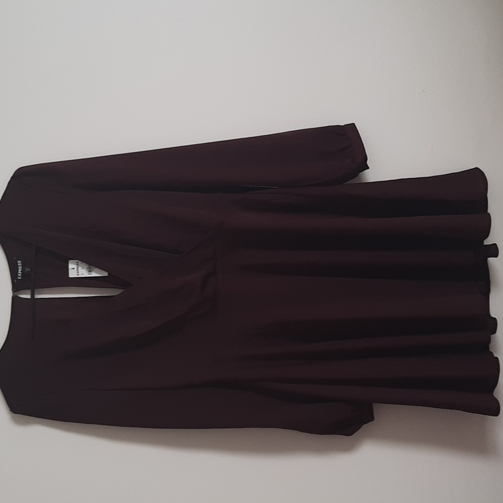 Express Women's Dark Purple Long Sleeve Dress